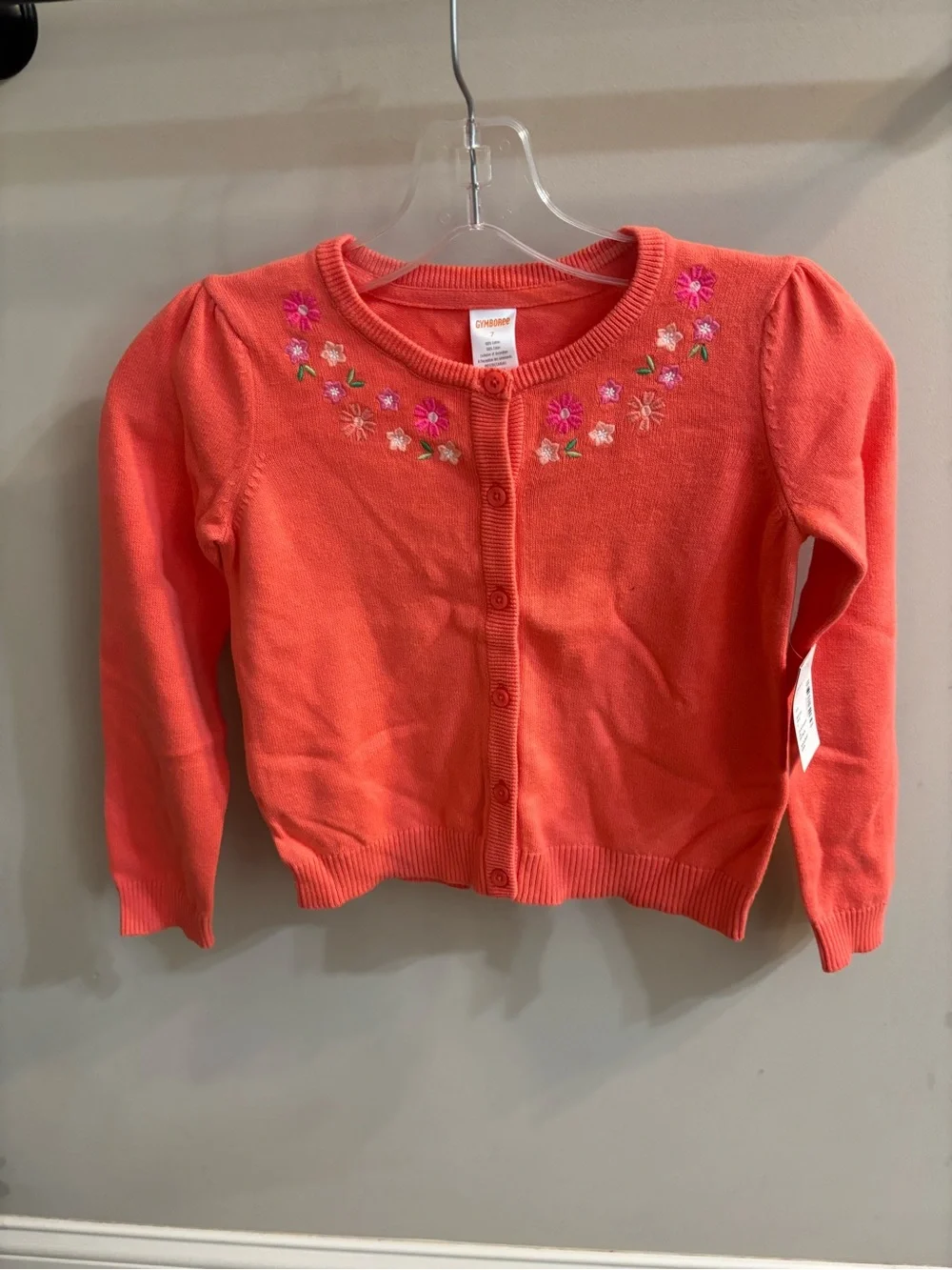 Gymboree Coral Floral Embroidered Cardigan
